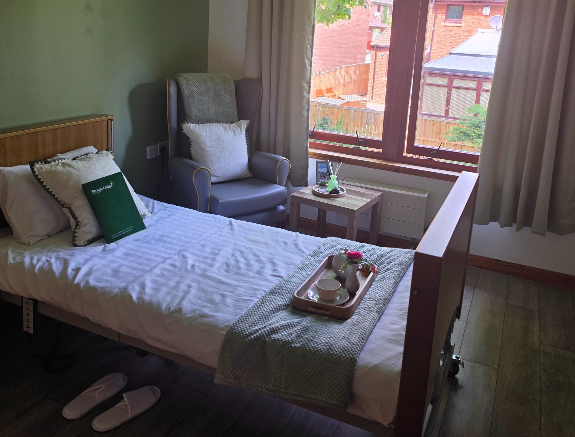 bedroom at struan lodge care home