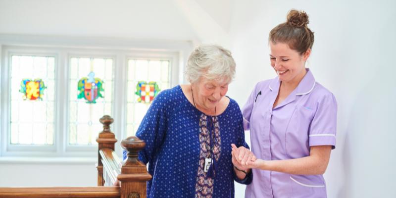 woman and a carer
