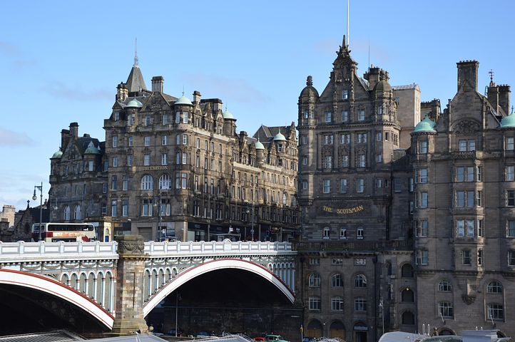 Buildings and a Bridge in Edinburgh City Centre