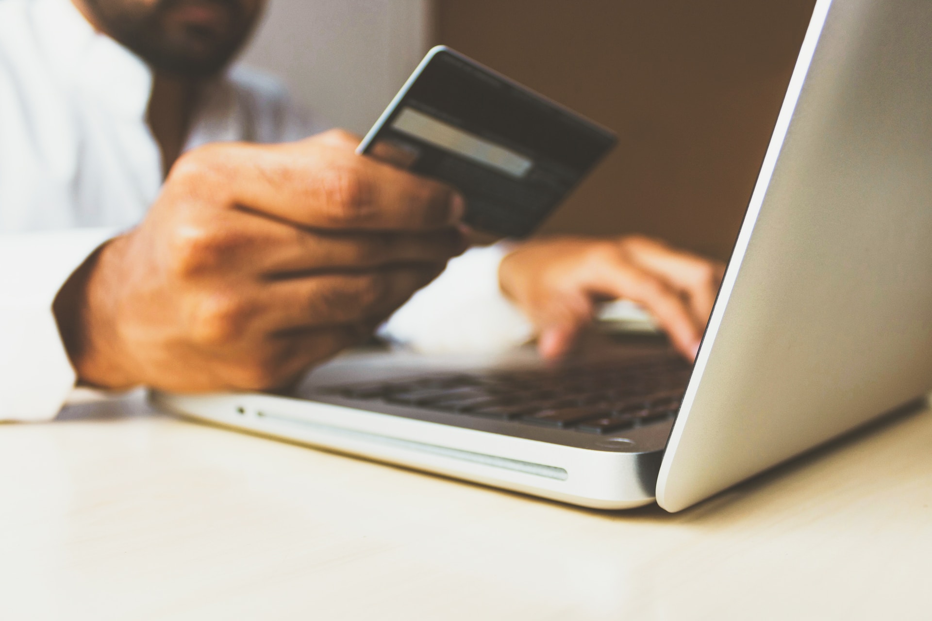 Using a debt card to pay for an online purchase