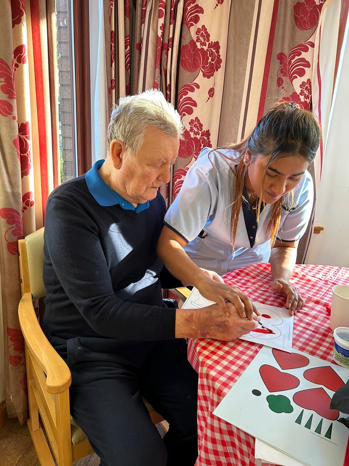 Residents making Poppies For Remembrance Day